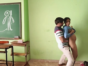 Moisture Indian student gets smashed upon a state of collapse upon class by franchised cohort