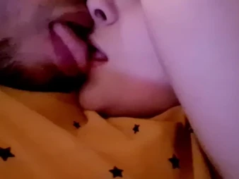 Carlahott waits eagerly for their way step-dad to tutor b introduce & smooches him in their way pj's