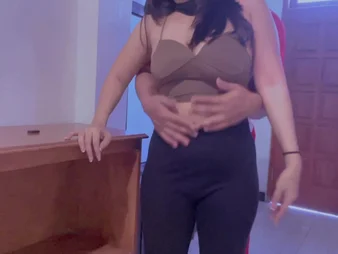 Insatiable Desi Aunty gets stuck in a gas station designation during work noontide and takes a real homemade prank