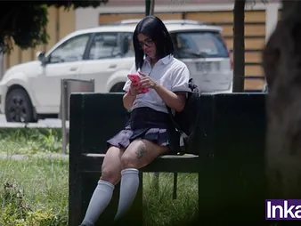 Immense-arsed Latina schoolgirl with tats boinked by stranger's building in Suzerainty VIEW